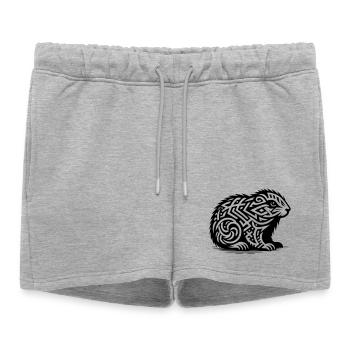 Marmotte tribale - Short de survêtement femme premium - gris chiné - Devant - AI Model Female 172 light (172cm)