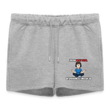 Gamer non incliné disant design - Short de survêtement femme premium - gris chiné - Devant - AI Model Female 172 light (172cm)