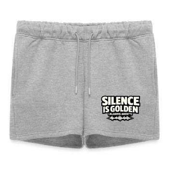 Le silence est doré (les alarmes ne le sont pas) - Infirmière - Short de survêtement femme premium - gris chiné - Devant - AI Model Female 172 light (172cm)