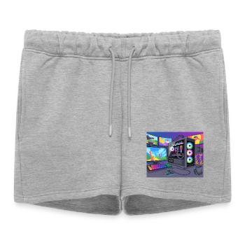 Configuration de jeu RGB colorée - Short de survêtement femme premium - gris chiné - Devant - AI Model Female 172 light (172cm)