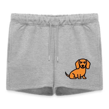 Bande dessinée Dachshund Dog Brown - Short de survêtement femme premium - gris chiné - Devant - AI Model Female 172 light (172cm)