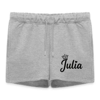 Juliette Nom Couronne Calligraphie personnalisée - Short de survêtement femme premium - gris chiné - Devant - AI Model Female 172 light (172cm)