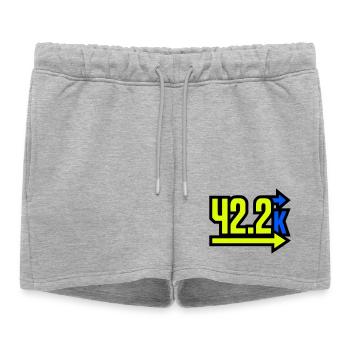 Fier arrivant au marathon 42,2 km - Short de survêtement femme premium - gris chiné - Devant - AI Model Female 172 light (172cm)