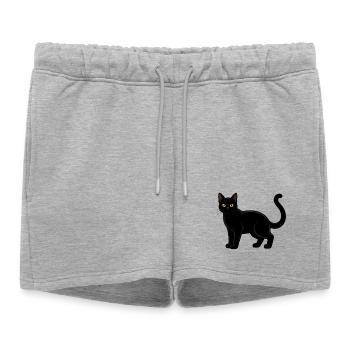 Cadeau de la chemise chat noire pour chat - Short de survêtement femme premium - gris chiné - Devant - AI Model Female 172 light (172cm)