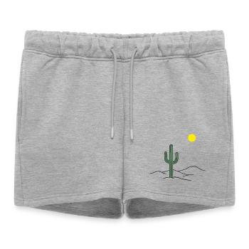 Desert cactus in the sunshine - Women’s Premium Organic Sweatshorts - heather grey - Front - AI Model Female 172 light (172cm)