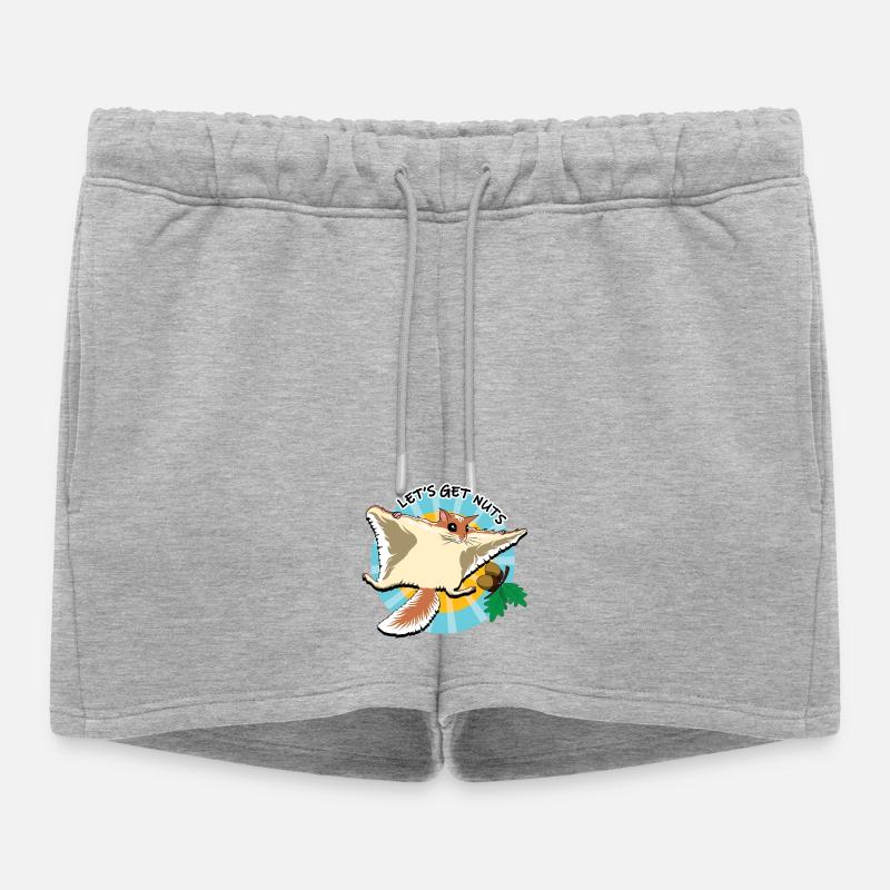 Fliegendes Eichhörnchen - Let es Get Nuts - Frauen Premium Organic Sweatshorts - Grau meliert