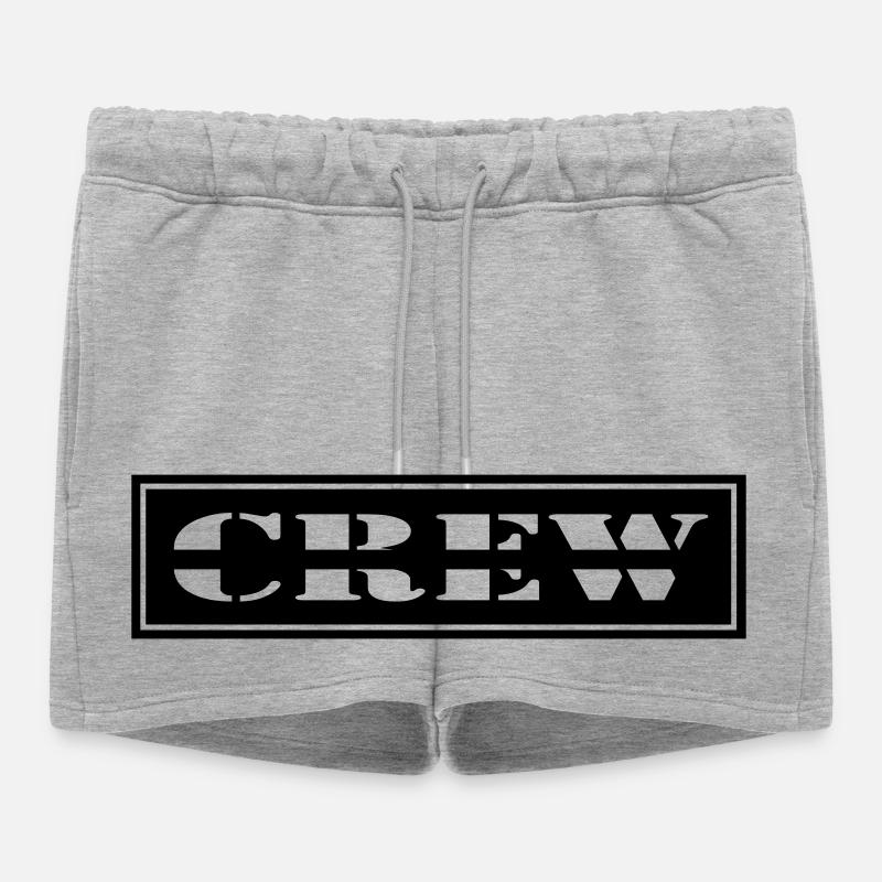 Crew Design im Patch Format - Frauen Premium Organic Sweatshorts - Grau meliert