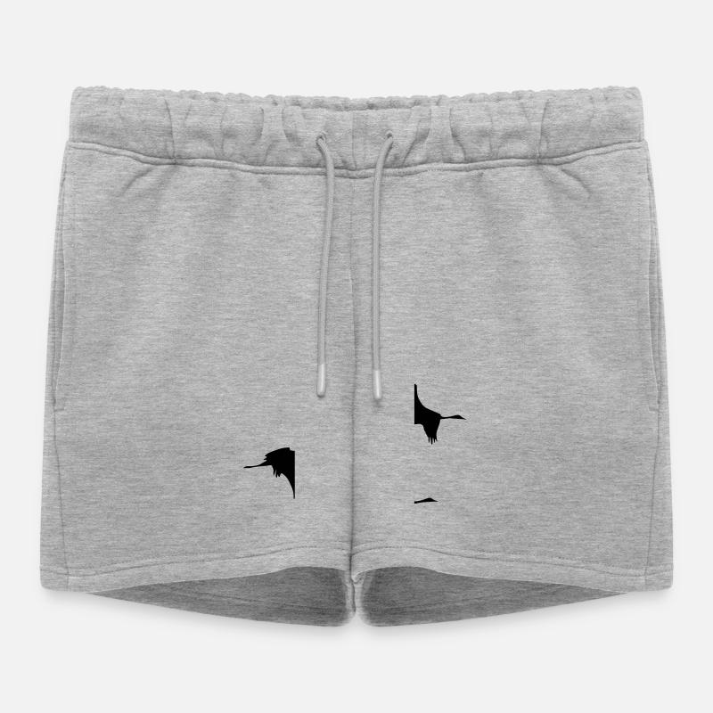 Flying Cranes Vector - Women’s Premium Organic Sweatshorts - heather grey