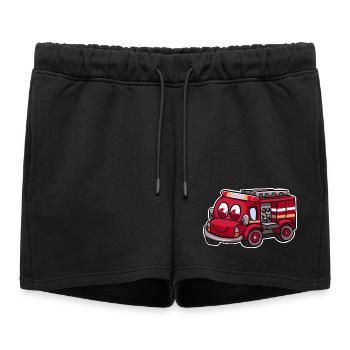 Camions de pompiers - Short de survêtement femme premium - noir - Devant - AI Model Female 172 light (172cm)