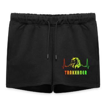 Conception de la fréquence cardiaque des chevaux - Short de survêtement femme premium - noir - Devant - AI Model Female 172 light (172cm)