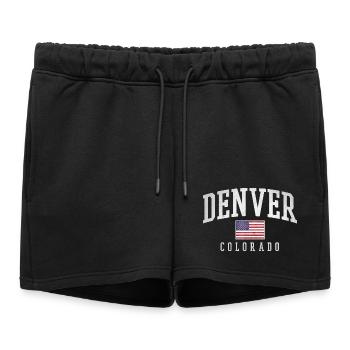 Arche du drapeau ancien de Denver, Colorado - Short de survêtement femme premium - noir - Devant - AI Model Female 172 light (172cm)