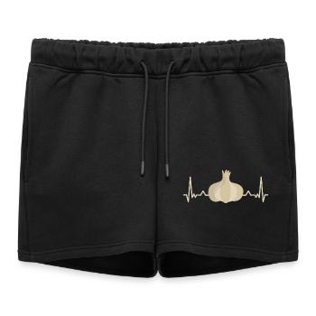 Garlic Love Heartbeat Saint-Valentin Dicton - Short de survêtement femme premium - noir - Devant - AI Model Female 172 light (172cm)