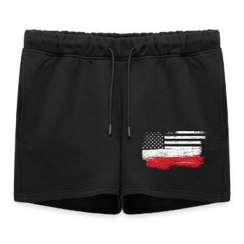 Drapeau américain brossé Art - Short de survêtement femme premium - noir - Devant - AI Model Female 172 light (172cm)