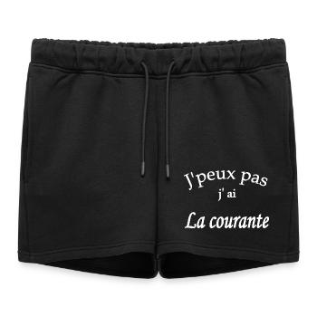 J’peux pas j’ai La courante - Short de survêtement femme premium - noir - Devant - AI Model Female 172 light (172cm)