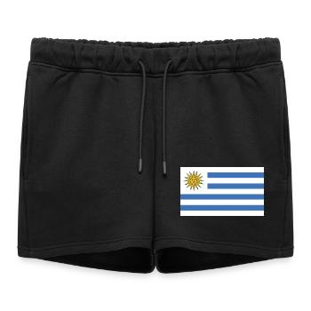 Uruguay National Flag - Women’s Premium Organic Sweatshorts - black - Front - AI Model Female 172 light (172cm)