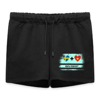 Vietnam et Suède 100% Parfait / Cadeau - Short de survêtement femme premium - noir - Devant - AI Model Female 172 light (172cm)