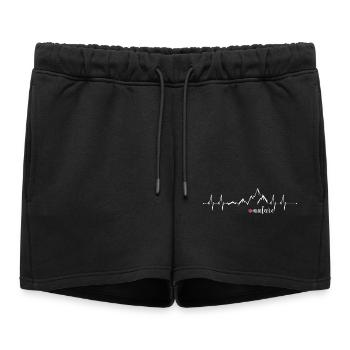 Love Nature Mountains Heart Rate ECG - Conception graphique - Short de survêtement femme premium - noir - Devant - AI Model Female 172 light (172cm)