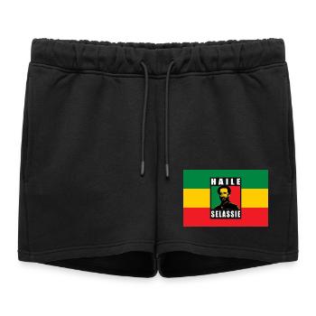 REGGAE RASTA FLAG - SELASSIE I - JAH RASTAFARI - Short de survêtement femme premium - noir - Devant - AI Model Female 172 light (172cm)