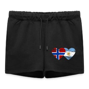 Norvège Argentine Drapeau utilisé - Short de survêtement femme premium - noir - Devant - AI Model Female 172 light (172cm)