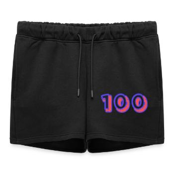 100. 100 ANS. 100e ANNIVERSAIRE. ANNIVERSAIRE 100 - Short de survêtement femme premium - noir - Devant - AI Model Female 172 light (172cm)