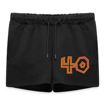 40. 40 ANS. 40e ANNIVERSAIRE. ANNIVERSAIRE 40 ANS. - Short de survêtement femme premium - noir - Devant - AI Model Female 172 light (172cm)
