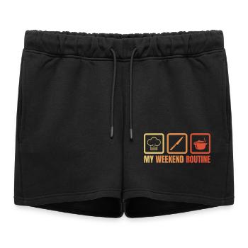 Cuisine du week-end - Short de survêtement femme premium - noir - Devant - AI Model Female 172 light (172cm)