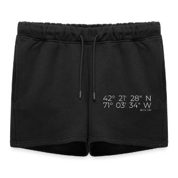 Coordonnées Boston Massachusetts - Short de survêtement femme premium - noir - Devant - AI Model Female 172 light (172cm)