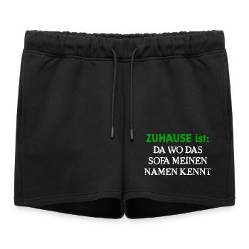 La maison est l’endroit où le canapé connaît mon nom - Short de survêtement femme premium - noir - Devant - AI Model Female 172 light (172cm)