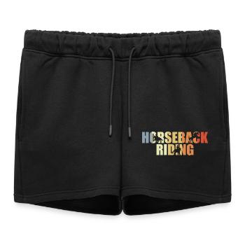 Équitation vintage - Short de survêtement femme premium - noir - Devant - AI Model Female 172 light (172cm)