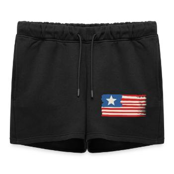 One star Usa flag - Women’s Premium Organic Sweatshorts - black - Front - AI Model Female 172 light (172cm)