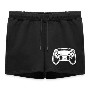 Dessin de manette de jeu vidéo - Short de survêtement femme premium - noir - Devant - AI Model Female 172 light (172cm)