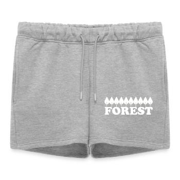 FOREST - Frauen Premium Organic Sweatshorts - Grau meliert - Vorne - AI Model Female 172 light (172cm)