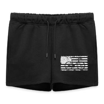 Drapeau américain de vélo - Short de survêtement femme premium - noir - Devant - AI Model Female 172 light (172cm)
