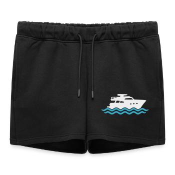 Yacht Silhouette Motorboat - Women’s Premium Organic Sweatshorts - black - Front - AI Model Female 172 light (172cm)