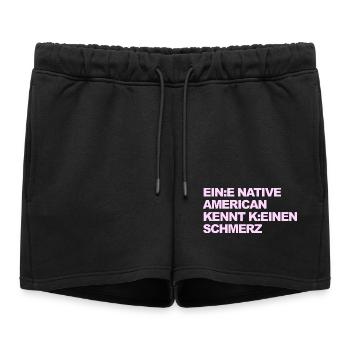 SATIRE WOKE : Un Indien ne connaît pas la douleur - Short de survêtement femme premium - noir - Devant - AI Model Female 172 light (172cm)