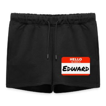 Bonjour, je m’appelle Edward Étiquette Étiquette Étiquette - Short de survêtement femme premium - noir - Devant - AI Model Female 172 light (172cm)