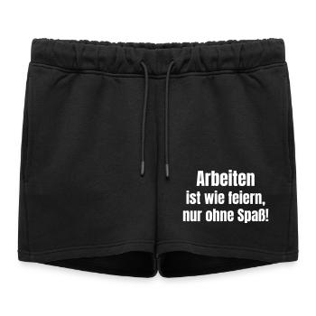 Travailler comme faire la fête, mais sans s’amuser. - Short de survêtement femme premium - noir - Devant - AI Model Female 172 light (172cm)