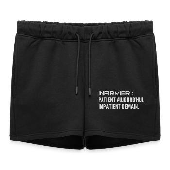  Infirmier : patient aujourd’hui, impatient demain - Short de survêtement femme premium - noir - Devant - AI Model Female 172 light (172cm)