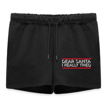 Cher Père Noël, j’ai vraiment essayé l’humour de Noël drôle - Short de survêtement femme premium - noir - Devant - AI Model Female 172 light (172cm)