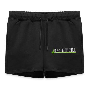 Profitez du silence Dire calme Silence Introverti - Short de survêtement femme premium - noir - Devant - AI Model Female 172 light (172cm)