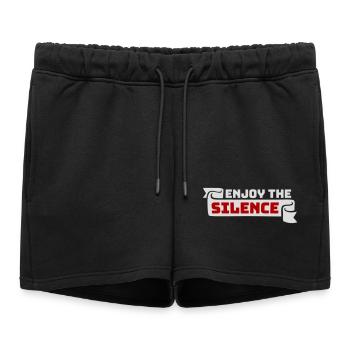 Profitez du silence Dire calme Silence Introverti - Short de survêtement femme premium - noir - Devant - AI Model Female 172 light (172cm)