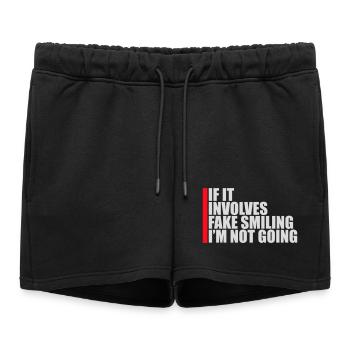 S’il s’agit d’un faux sourire, je ne vais pas le dire - Short de survêtement femme premium - noir - Devant - AI Model Female 172 light (172cm)