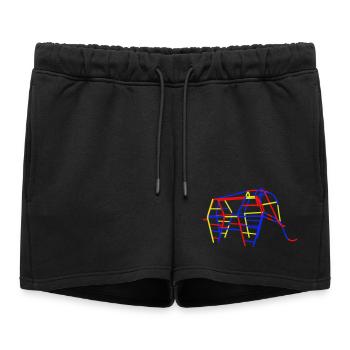 Éléphant grimpeur en RDA - Short de survêtement femme premium - noir - Devant - AI Model Female 172 light (172cm)