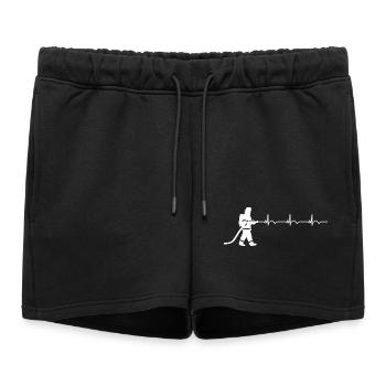 Pompier, pompier, pompier, ECG Battement de cœur - Short de survêtement femme premium - noir - Devant - AI Model Female 172 light (172cm)
