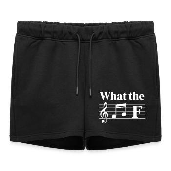 Lignes mélodiques sur portée - Short de survêtement femme premium - noir - Devant - AI Model Female 172 light (172cm)