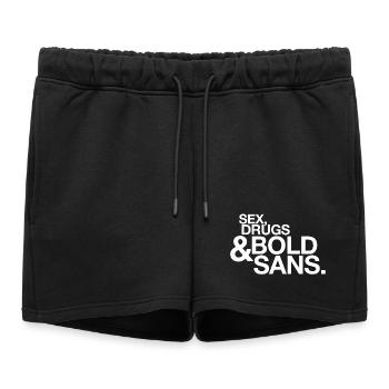 Sexe, Drogues & Bold Sans – Graphiste Typer Humor - Short de survêtement femme premium - noir - Devant - AI Model Female 172 light (172cm)