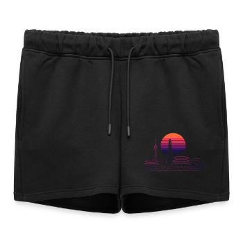 Sunset Skyline Neon Asia Séoul - Short de survêtement femme premium - noir - Devant - AI Model Female 172 light (172cm)