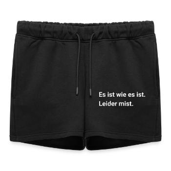 Sarcasme6 - Short de survêtement femme premium - noir - Devant - AI Model Female 172 light (172cm)