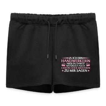Artisane, patronne ou maître artisan - Artisanat - Short de survêtement femme premium - noir - Devant - AI Model Female 172 light (172cm)