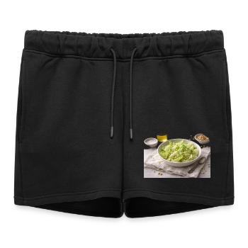 Salade aux pignons de pin - Short de survêtement femme premium - noir - Devant - AI Model Female 172 light (172cm)